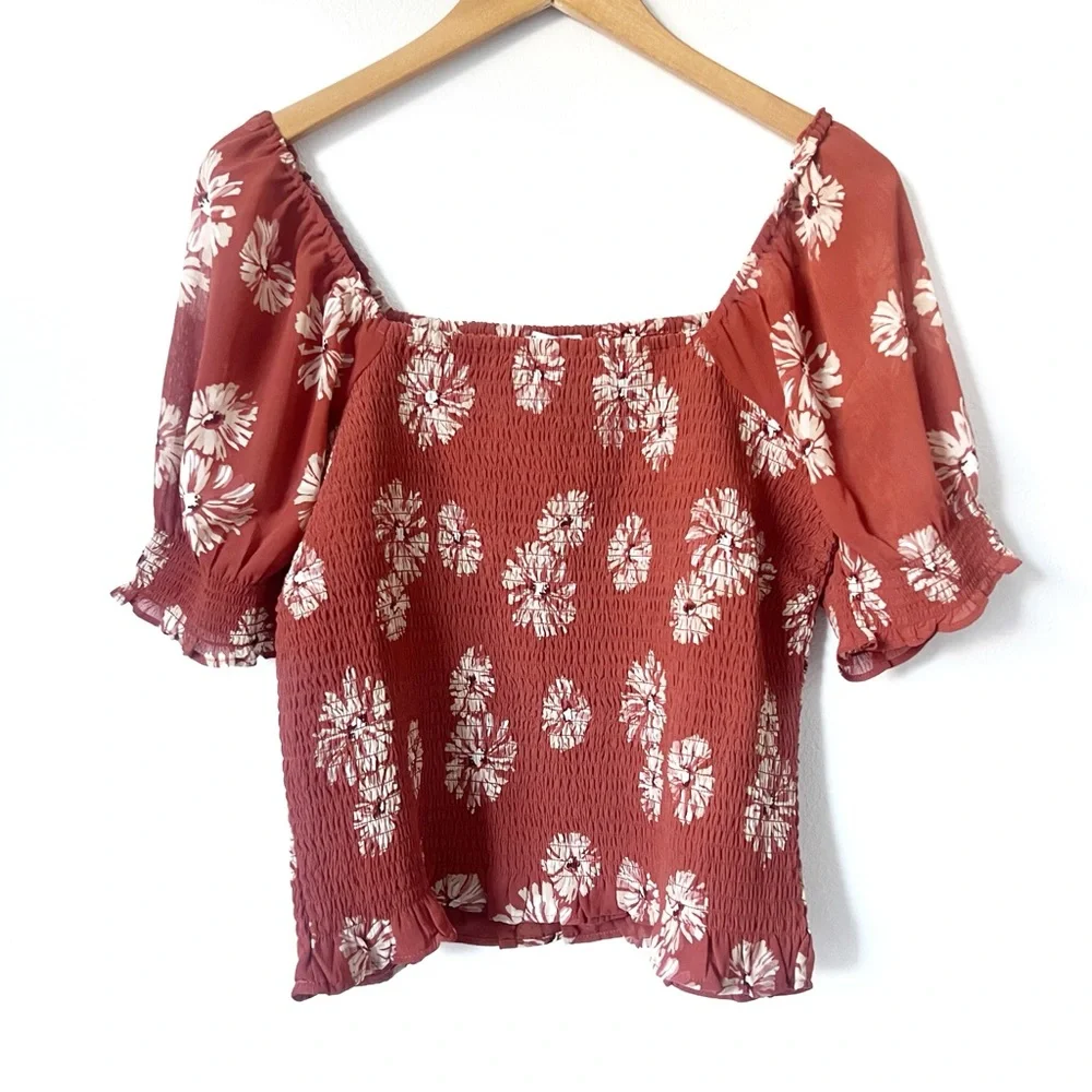 NWT Madewell Georgette Lucie Puff Sleeve Top